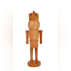 TikTok Viral Wood Decorative Nutcracker Natural Brown 16” by Holiday Time - NEW